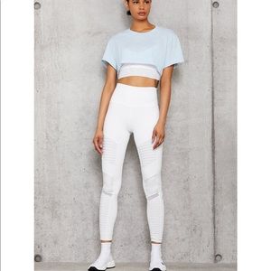 Alo White Moto Leggings